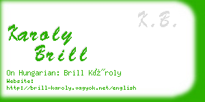 karoly brill business card